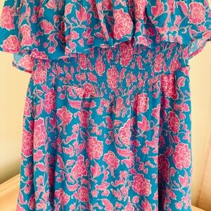 Floral Blue and Pink romper